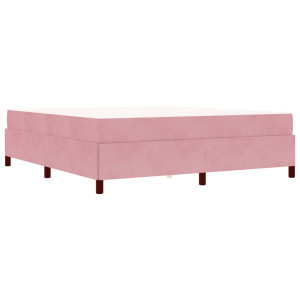 Estructura de cama Otro Rosa y blanco 180 x 200 cm Terciopelo H