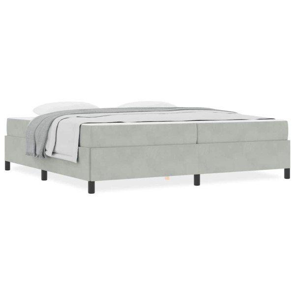 Estructura de cama Blanco y Gris claro 200 x 200 cm Terciopelo M 4