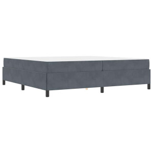 Estructura de cama Blanco y Gris claro 200 x 200 cm Terciopelo H