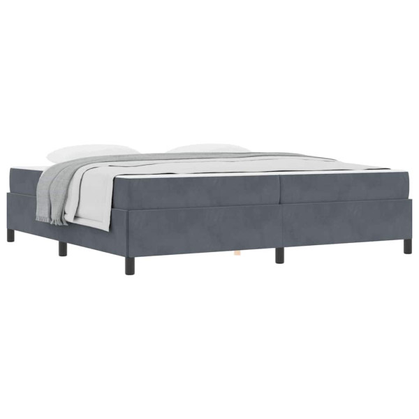 Estrutura da Cama Branco e Cinza Claro 200 x 200 cm Veludo M 3