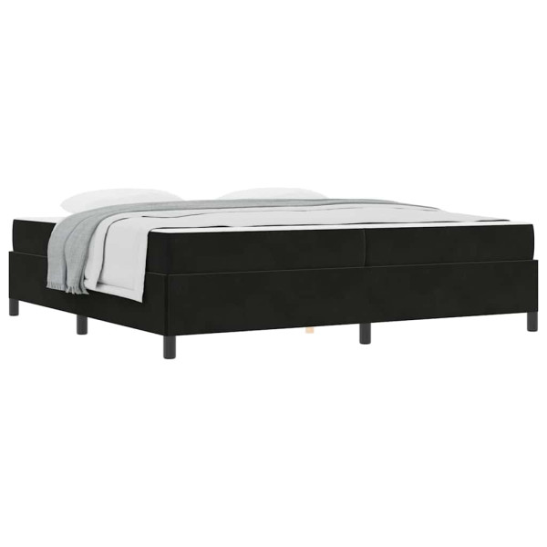 Estrutura da Cama Preto e Branco e Preto 200 x 200 cm Veludo M 3