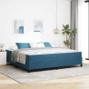Estrutura da Cama Azul Escuro e Branco 200 x 200 cm Veludo 1