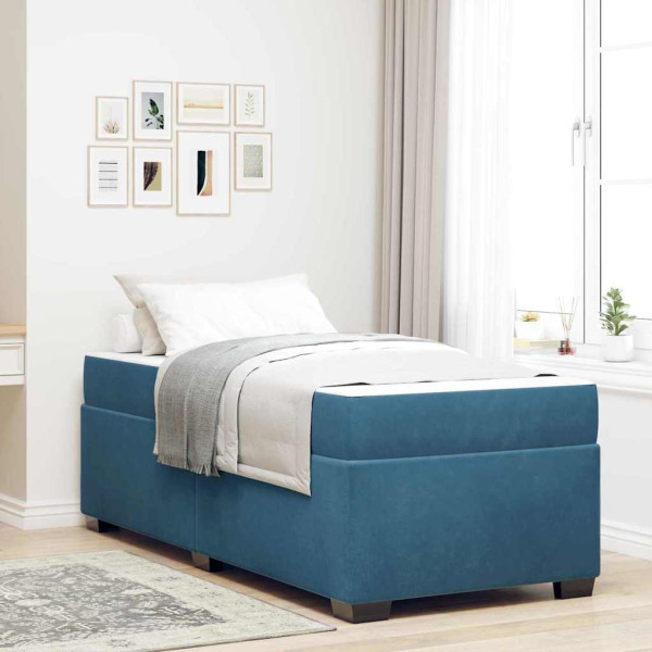 Estructura de cama con colchón Otro Azul 80 x 200 cm Terciopelo D