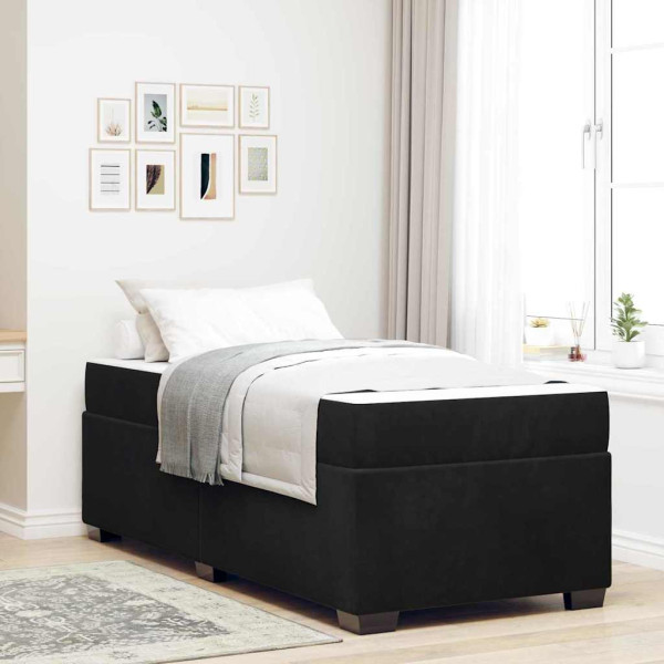 Estructura de cama con colchón Negro 90 x 190 cm Terciopelo D