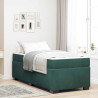Estrutura de cama com colchão Verde-escuro 90 x 190 cm Veludo 1