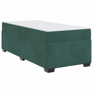Estrutura de cama com colchão Verde-escuro 90 x 190 cm Veludo H