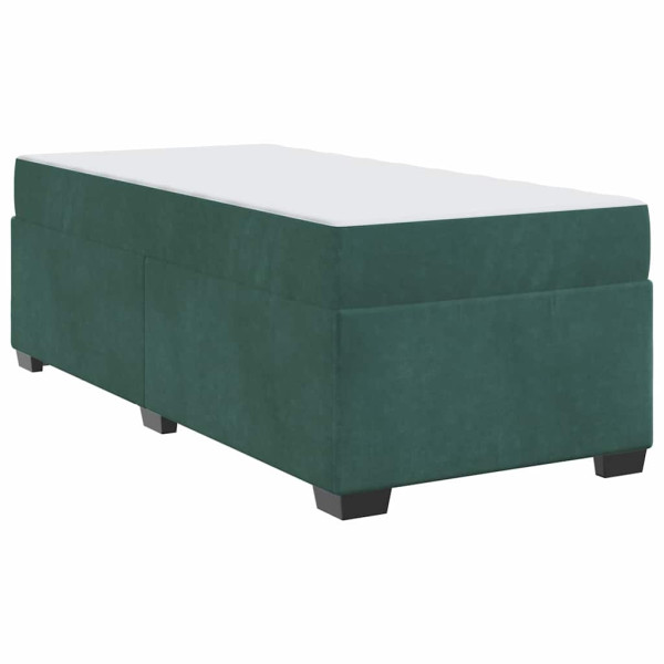Estrutura de cama com colchão Verde-escuro 90 x 190 cm Veludo M 2