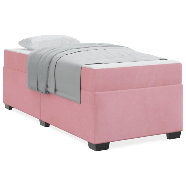 Estrutura de cama com colchão Outros Rosa 90 x 190 cm Veludo M 4