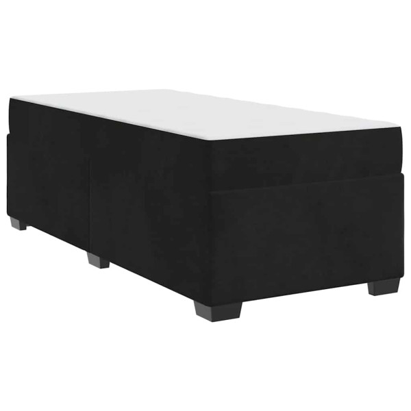 Estrutura de cama com colchão Outros Preto 90 x 200 cm Veludo M 2