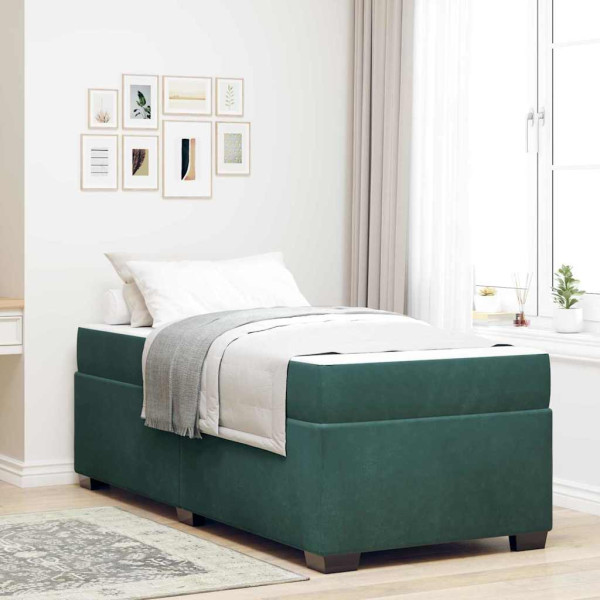 Estructura de cama con colchón Otro Verde oscuro 90 x 200 cm D