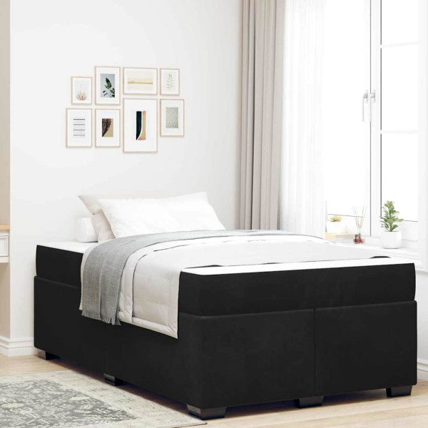Estructura de cama con colchón Negro 120 x 190 cm Terciopelo D