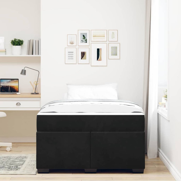 Estructura de cama con colchón Negro 120 x 190 cm Terciopelo M 5
