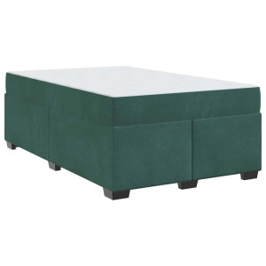 Estrutura de cama com colchão Verde-escuro 120 x 190 cm Veludo H