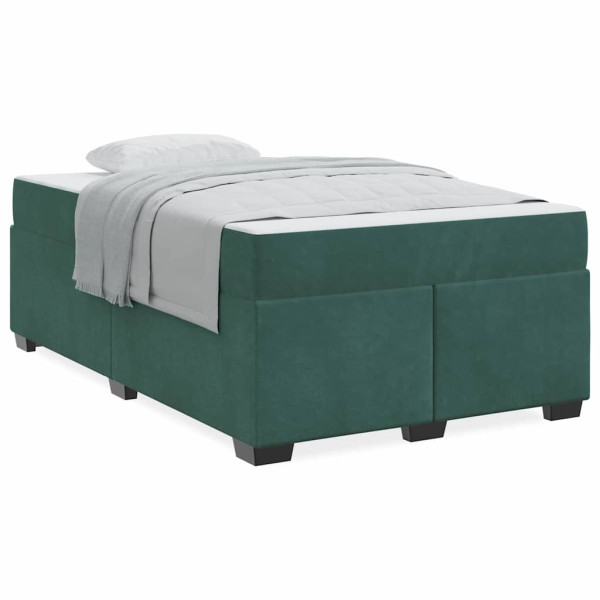 Estrutura de cama com colchão Verde-escuro 120 x 190 cm Veludo M 4