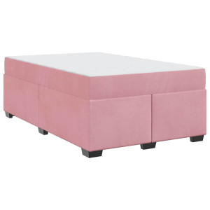 Estructura de cama con colchón Rosa 120 x 190 cm Terciopelo H