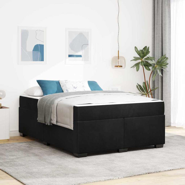 Estructura de cama con colchón Negro 140 x 200 cm Terciopelo D