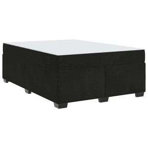 Estructura de cama con colchón Negro 140 x 200 cm Terciopelo H