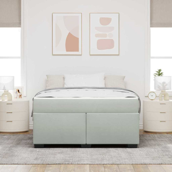 Estrutura de cama com colchão Cinzento-claro 160 x 200 cm M 5