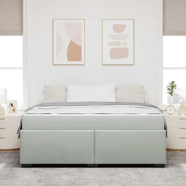 Estrutura de cama com colchão Cinzento-claro 180 x 200 cm M 5