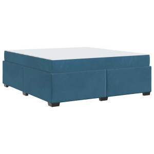 Estrutura de cama com colchão Azul escuro 180 x 200 cm Veludo H