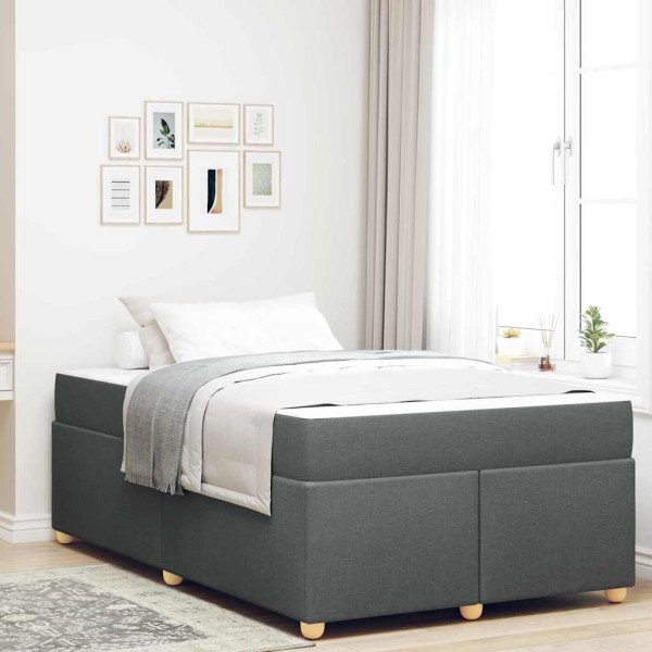 Estructura de cama con colchón Gris oscuro 120 x 200 cm tela D