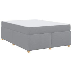 Estructura de cama con colchón Gris claro 140 x 200 cm tela H