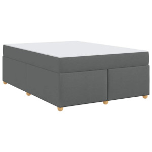 Estructura de cama con colchón Gris oscuro 140 x 200 cm tela H
