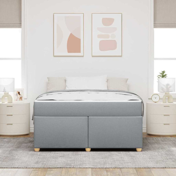 Estrutura de cama com colchão Cinzento-claro 160 x 200 cm M 5