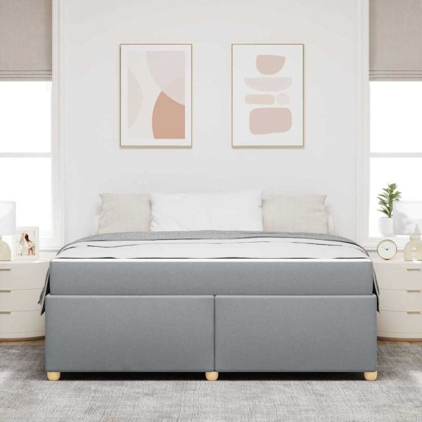 Estructura de cama con colchón Gris claro 180 x 200 cm tela M 5