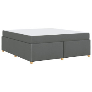 Estructura de cama con colchón Gris oscuro 180 x 200 cm tela H
