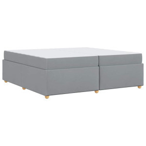 Estructura de cama con colchón Gris claro 200 x 200 cm tela H