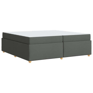 Estructura de cama con colchón Gris oscuro 200 x 200 cm tela H