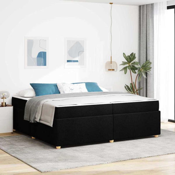 Estructura de cama con colchón Otro Negro 200 x 200 cm tela D