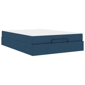 Estructura de cama Otro con almacenamiento Azul 140 x 200 cm tela H