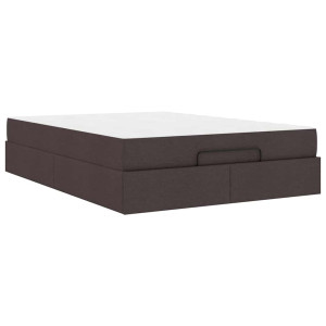 Estructura de cama Otro Marrón oscuro 160 x 200 cm tela H