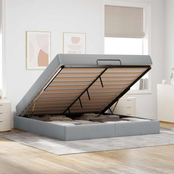 Estrutura da Cama Outros Cinzento-claro 180 x 200 cm tecido M 5