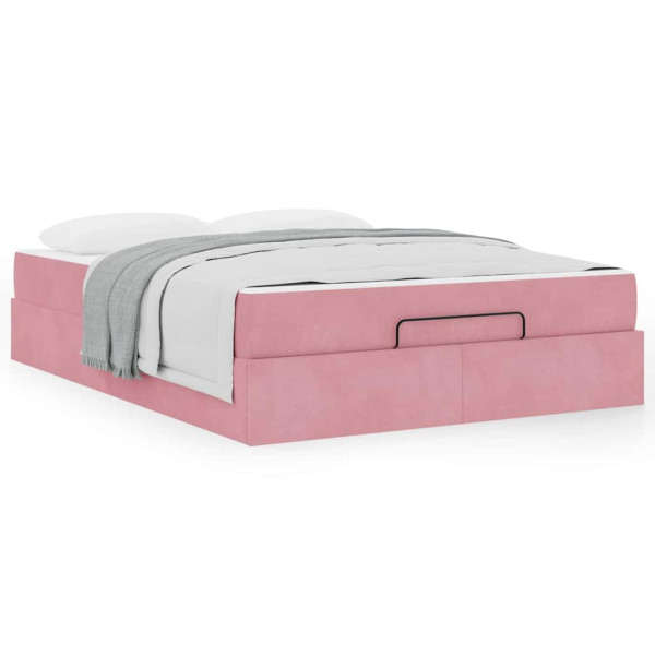 Estructura de cama Otro Rosa 140 x 200 cm Terciopelo M 4