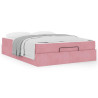 Estrutura da Cama Outros Rosa 140 x 200 cm Veludo 4