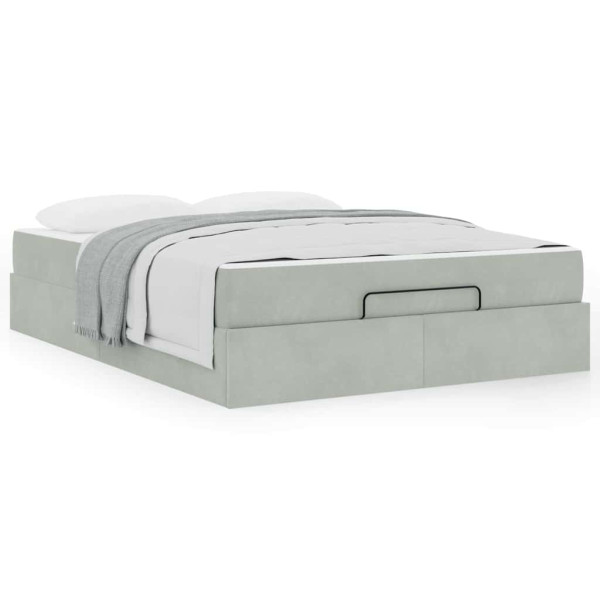 Estructura de cama Otro Gris claro 160 x 200 cm Terciopelo M 4