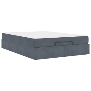 Estructura de cama Otro Gris oscuro 160 x 200 cm Terciopelo H