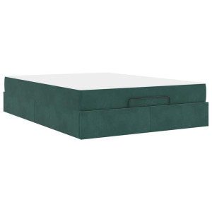 Estructura de cama Otro Verde oscuro 160 x 200 cm Terciopelo H