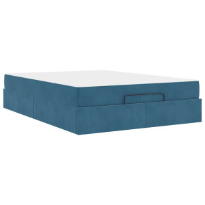Estructura de cama Otro Azul 160 x 200 cm Terciopelo H