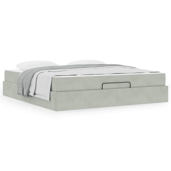 Estrutura da Cama Outros Cinzento-claro 180 x 200 cm Veludo M 4