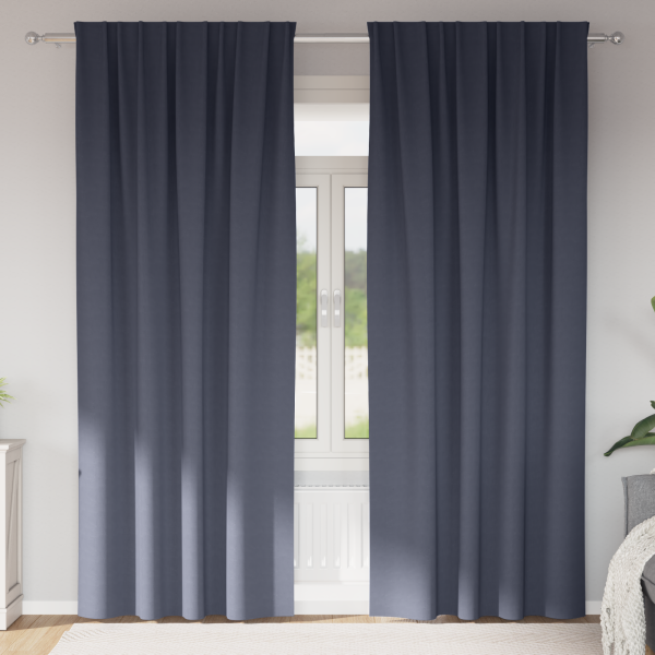 Cortinas opacas 2 pcs Antracita 245 x 140 cm Poliéster D