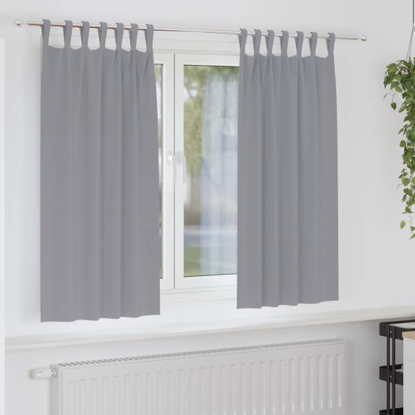 Cortinas opacas 2 pcs Gris claro 175 x 140 cm Poliéster D