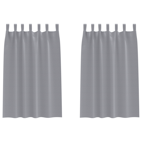 Cortinas opacas 2 pcs Cinzento-claro 175 x 140 cm Poliéster M 2
