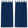 Cortinas opacas 2 pcs Azul escuro 225 x 140 cm Poliéster 2