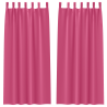 Cortinas opacas con cortinas 2 pcs Rosa 225 x 140 cm Poliéster 2