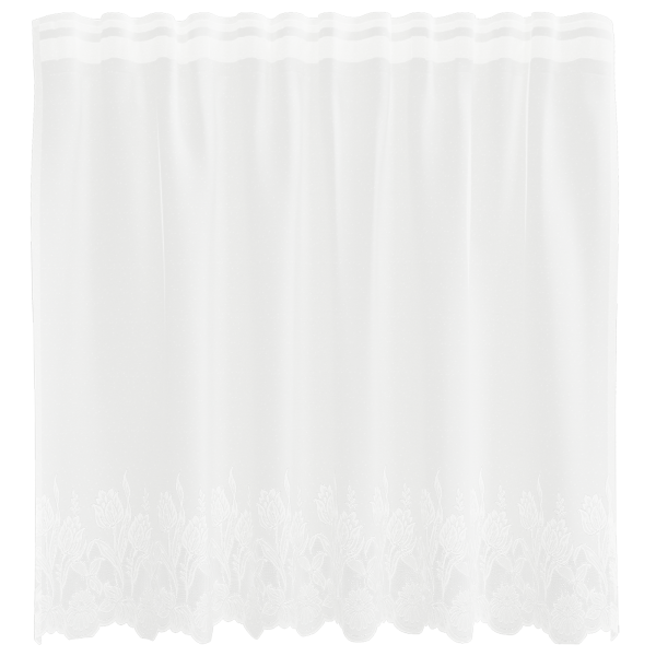 Cortina de Renda com cortinas Floral Branco 150 x 120 cm Poliéster M 2