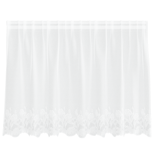 Cortina de Renda com cortinas Floral Branco 200 x 100 cm Poliéster H
